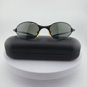 Vintage Oakley C Wire Dark Carbon Frame Black Iridium Lens